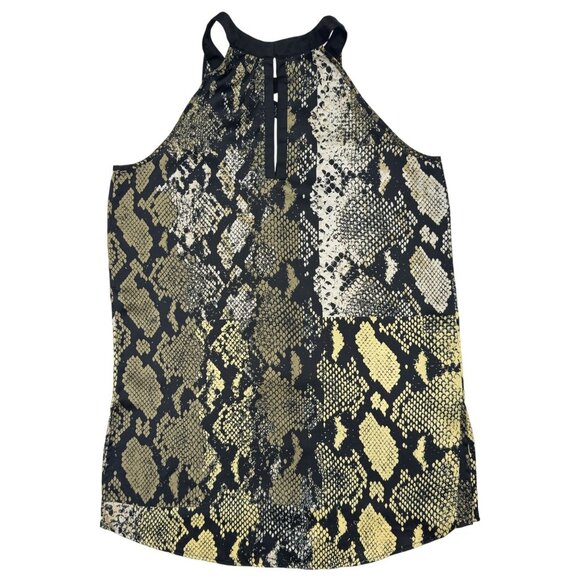 Kenneth Cole Size S Womens Sleeveless Snake Print Blouse With Keyhole Back - Picture 2 of 7